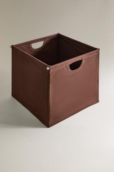 CANVAS FIREPLACE BASKET - Brown by Zara - Image 1