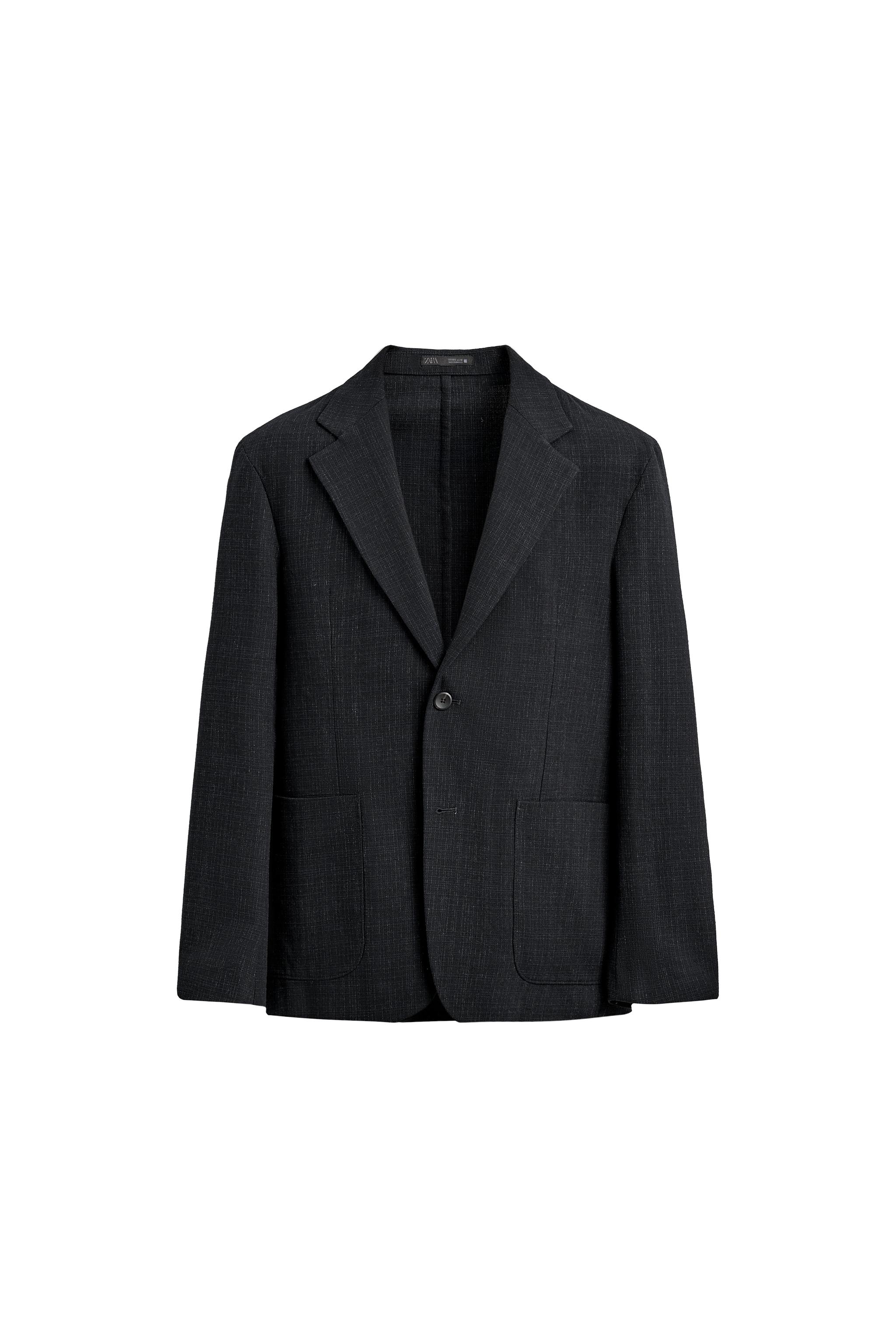 リラックスフィット テクスチャーブレザー - ネイビーブルー | ZARA