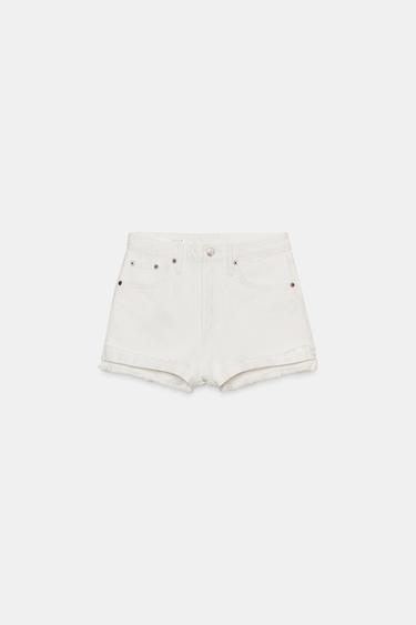Zara TRF HIGH-WAISTED SHORTS - White