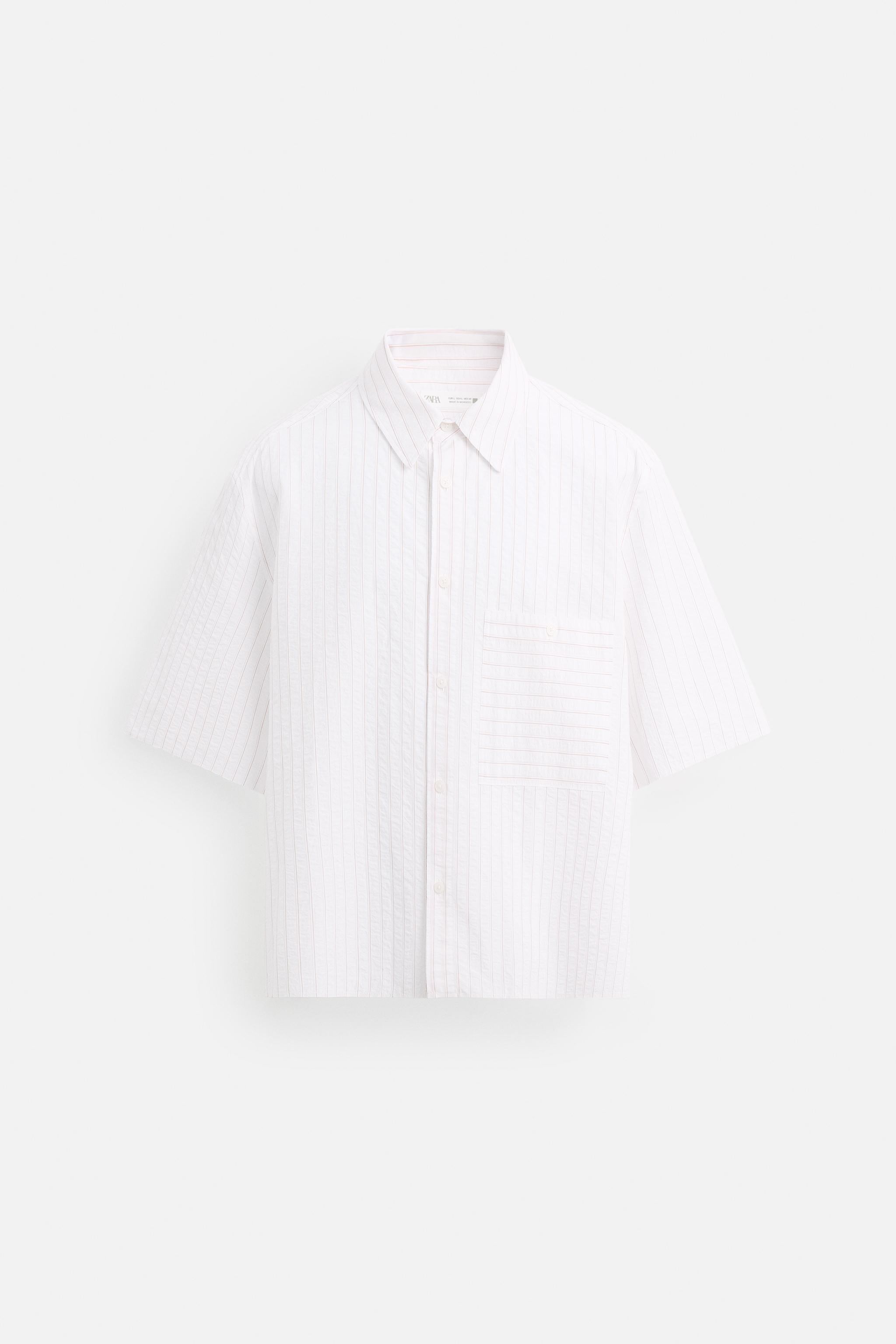 STRIPED SHIRT - Oyster-white | ZARA Canada