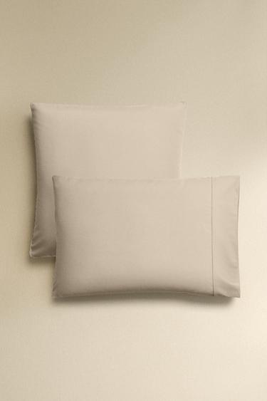 PERCALE PILLOWCASE (300 THREAD COUNT) - Beige by Zara