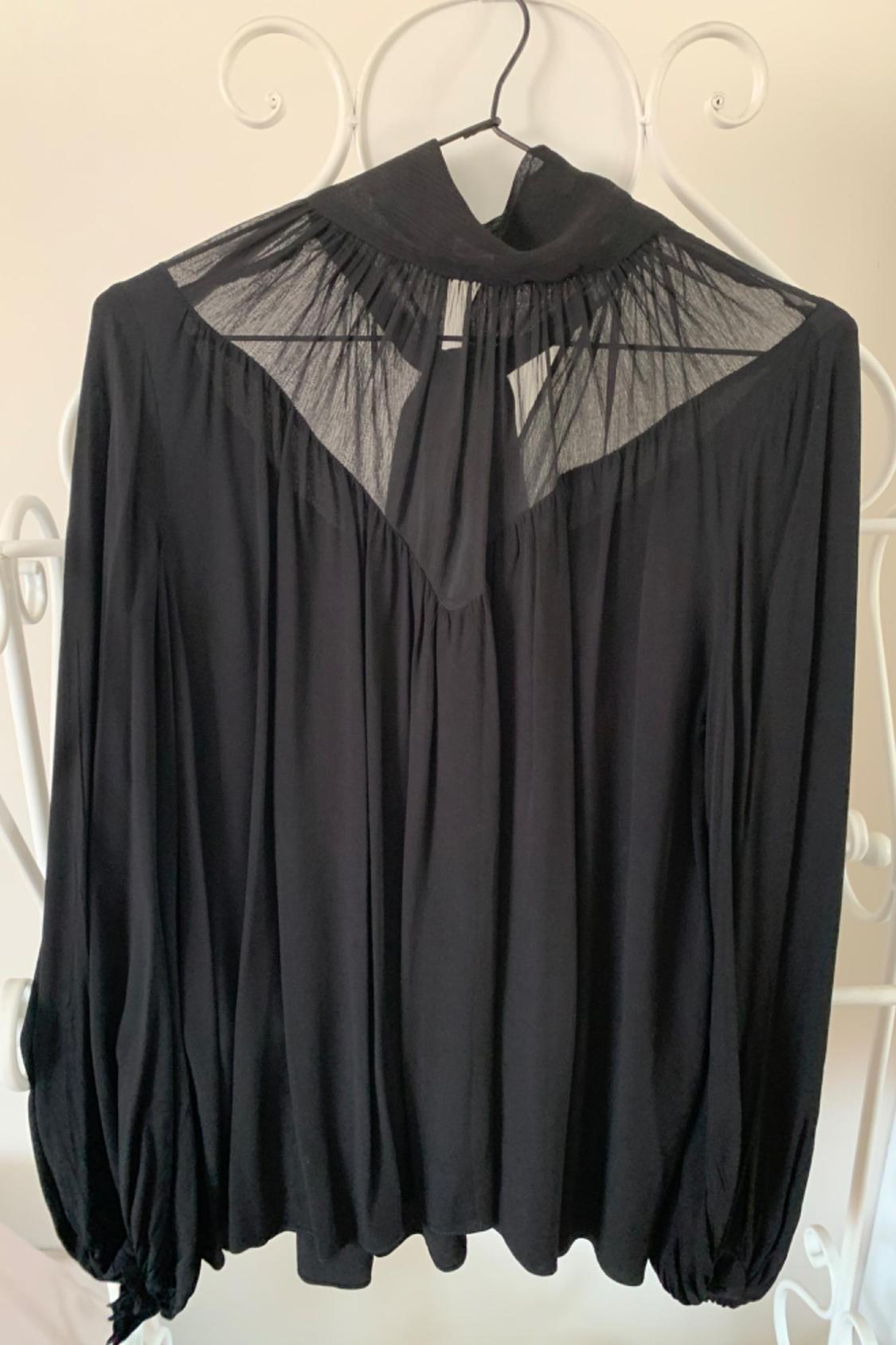 COMBINED BLOUSE WITH TIED NECK