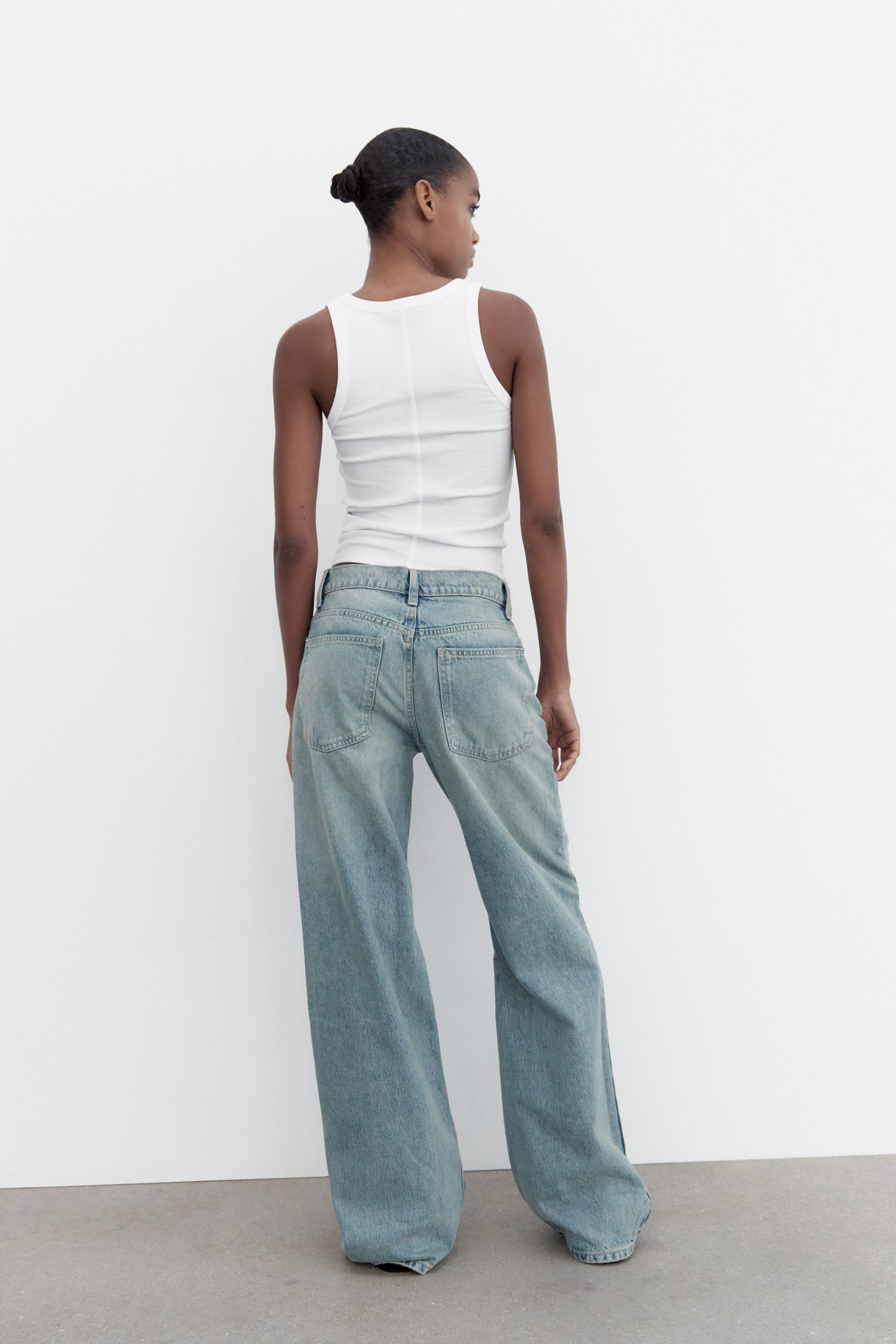 RELAXED MID WAIST TRF JEANS - Anthracite grey | ZARA Canada