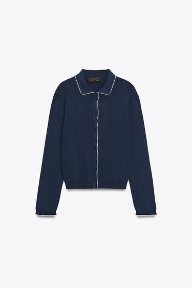 STRICKJACKE MIT BUBIKRAGEN - Marineblau von Zara - Bild 0