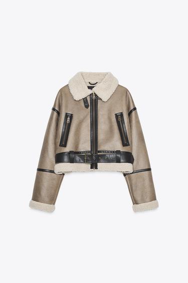 DOUBLE-FACED SHORT JACKET - Mink by Zara