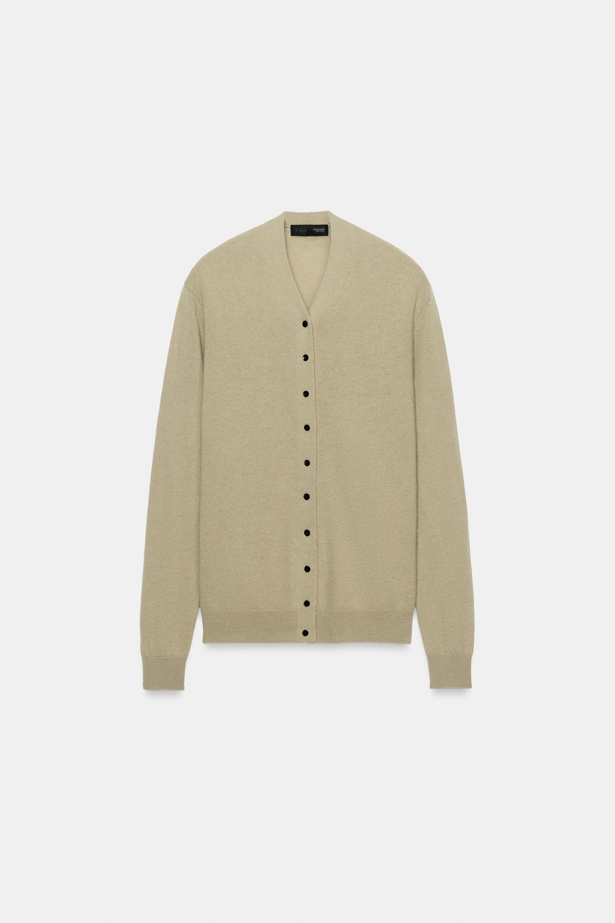 Женские куртки Zara 100% EXTRA-SOFT WOOL V-NECK JACKET — фото 5