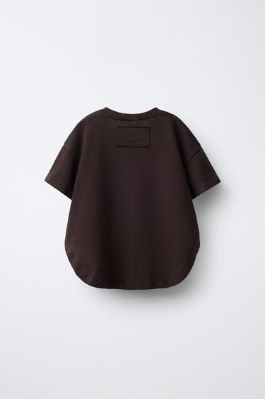 ENSEMBLE T-SHIRT ET PANTALON WIDE LEG UNIS - Marron de Zara - Image 2