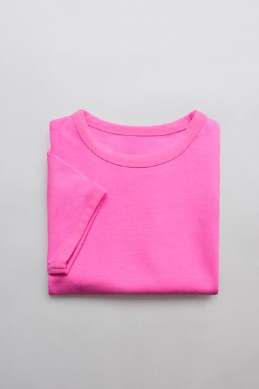 Zara PLAIN T-SHIRT - Pink