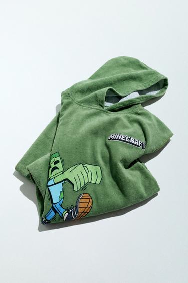 Zara MINECRAFT © MOJANG AB. ™ TERRYCLOTH PONCHO - Green