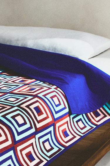 COTTON BEDSPREAD WITH SQUARES X COLLAGERIE - Pinks by Zara