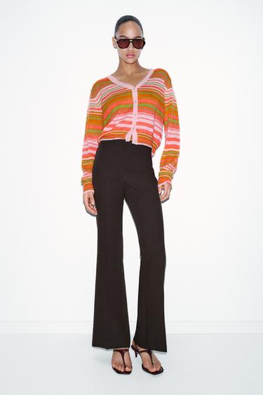 БРЮКИ FLARE С БОКОВЫМИ ШВАМИ — КОРИЧНЕВЫЙ от Zara