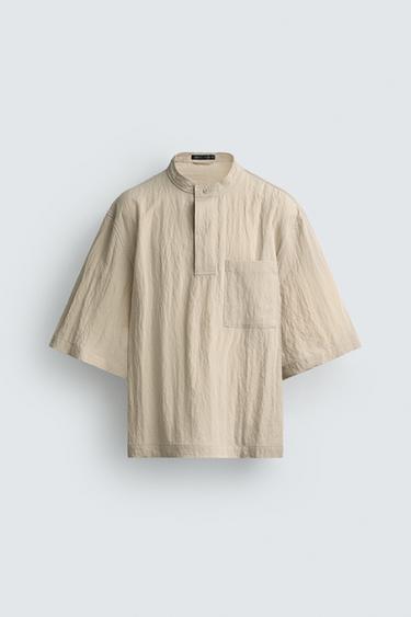 フルイドポロシャツベージュZaraのフルイドポロシャツ - ベージュ 