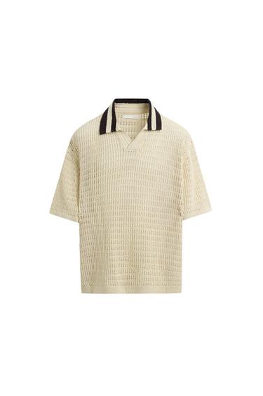 OPEN TEXTURED POLO SHIRT