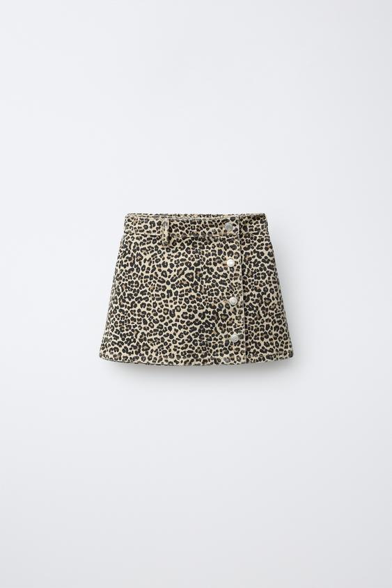 FALDA SARGA ANIMAL PRINT - Marrón de Zara - Imagen 0
