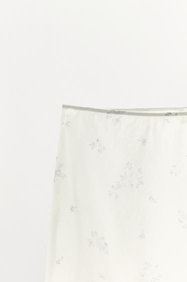 FLORAL NYLON SKIRT - White / Grey by Zara - Image 7