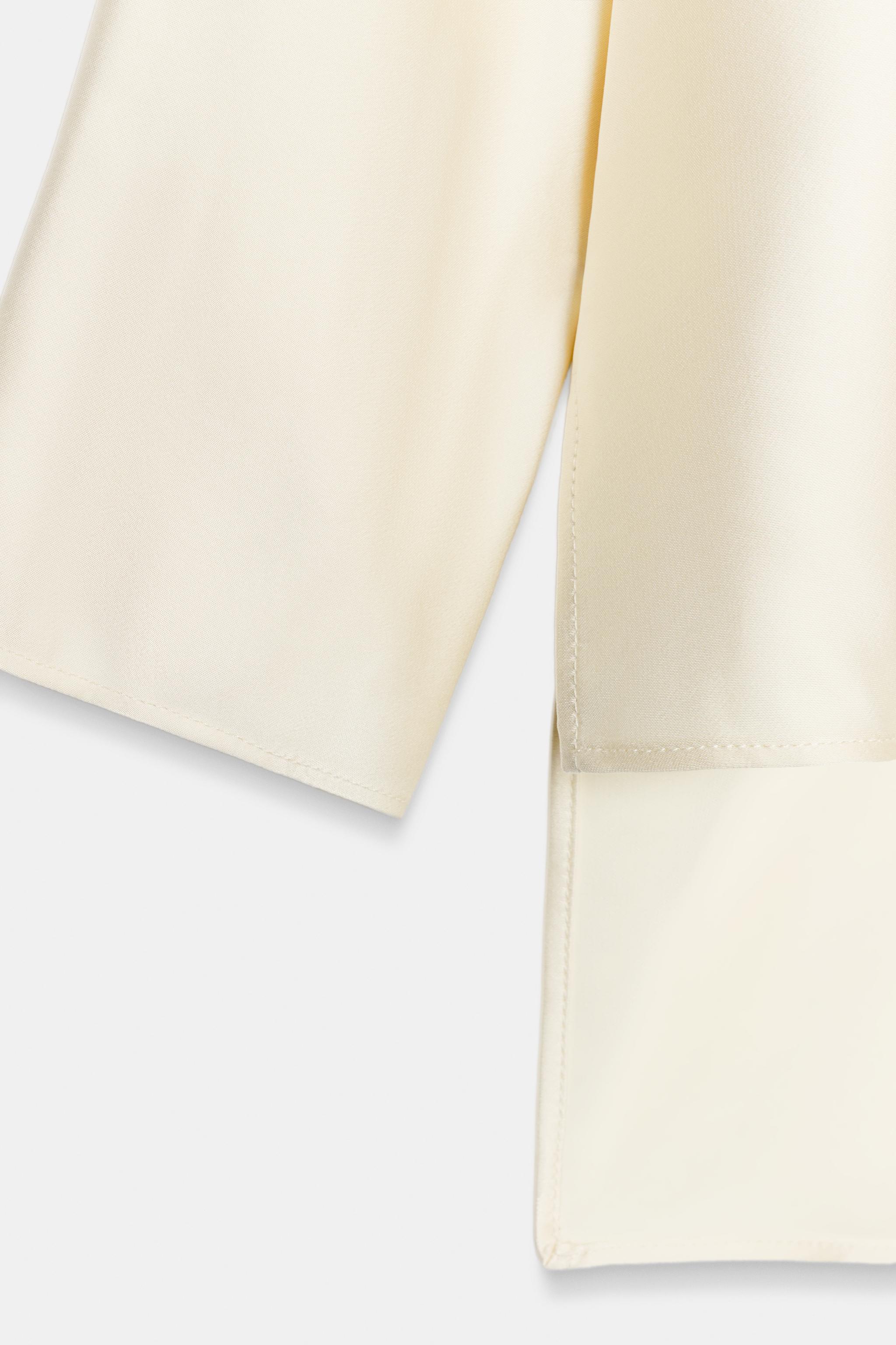Zara ZW COLLECTION SATIN TIE SHIRT — фото 12
