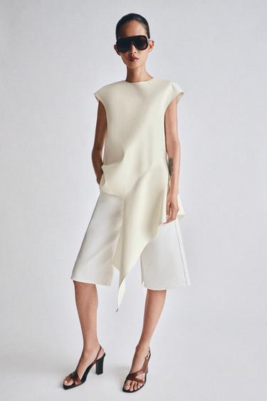 TOP ASIMÉTRICO ZW COLLECTION - Crudo de Zara