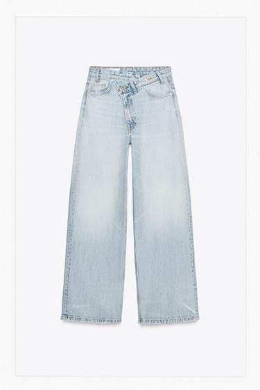 HIGH-WAIST WIDE-LEG TRF JEANS - Light blue by Zara