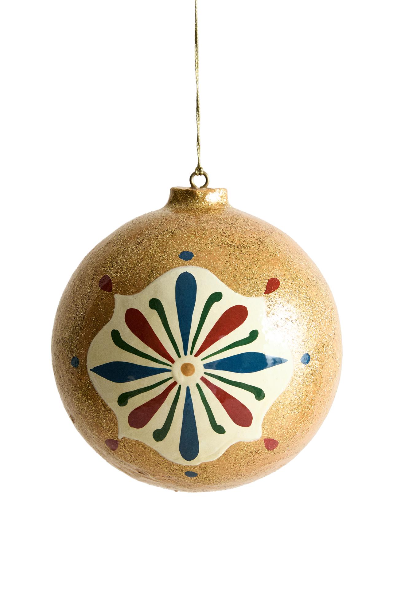 CHRISTMAS TREE FLORAL BAUBLE