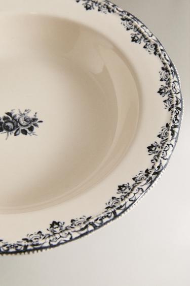 ASSIETTE CREUSE MOTIF POSITIONNÉ - Bleu / Gris de Zara - Image 2