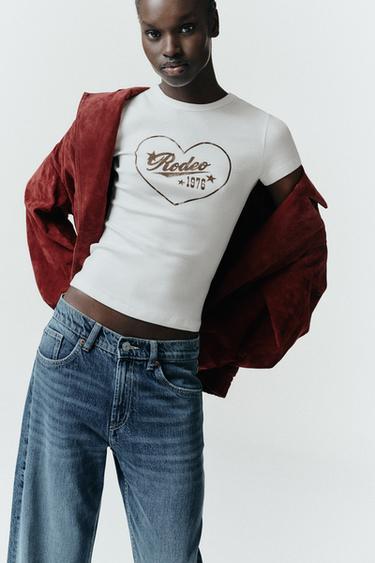 Zara TEXT T-SHIRT - White