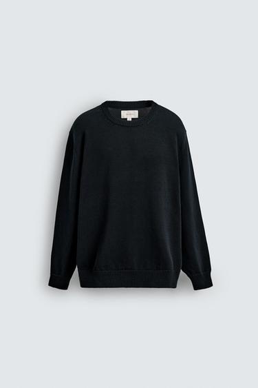 PULL REGULAR FIT EN COTON - Bleu marine foncé de Zara - Image 6