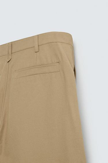 PLEATED WIDE-LEG TROUSERS - camel by Zara - Image 8