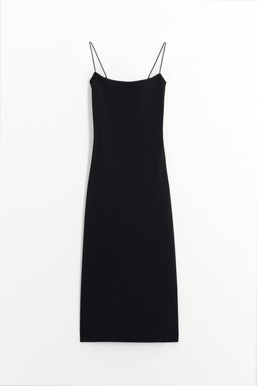 Zara STRETCH MIDI DRESS - Black - Image 0