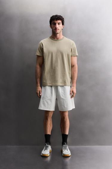 Zara RELAXED FIT HEAVYWEIGHT T-SHIRT - Sand - Image 0