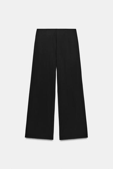 WIDE-LEG LONG TROUSERS - Black by Zara - Image 6