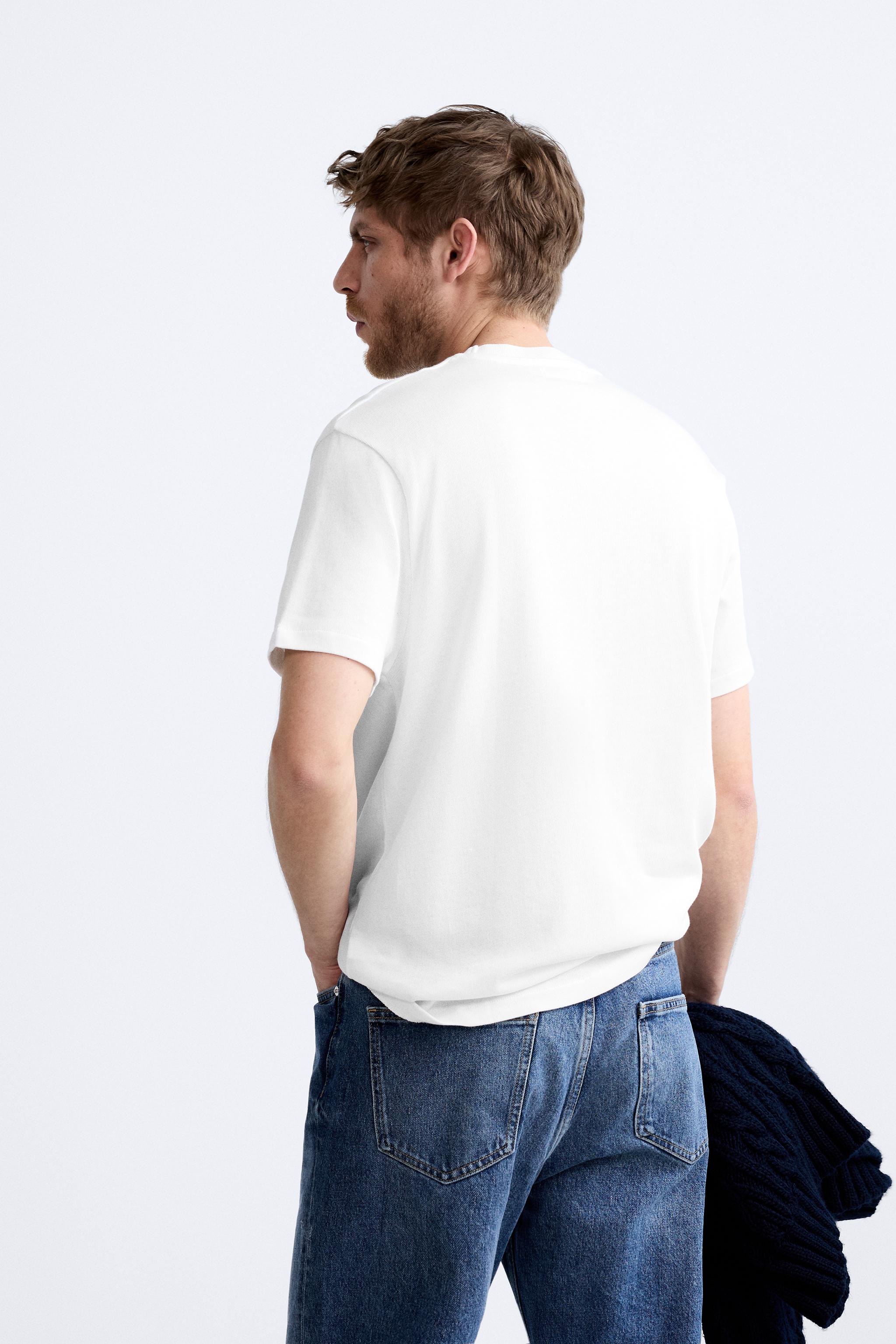 コットンニットTシャツ - ホワイト | ZARA Japan / 日本