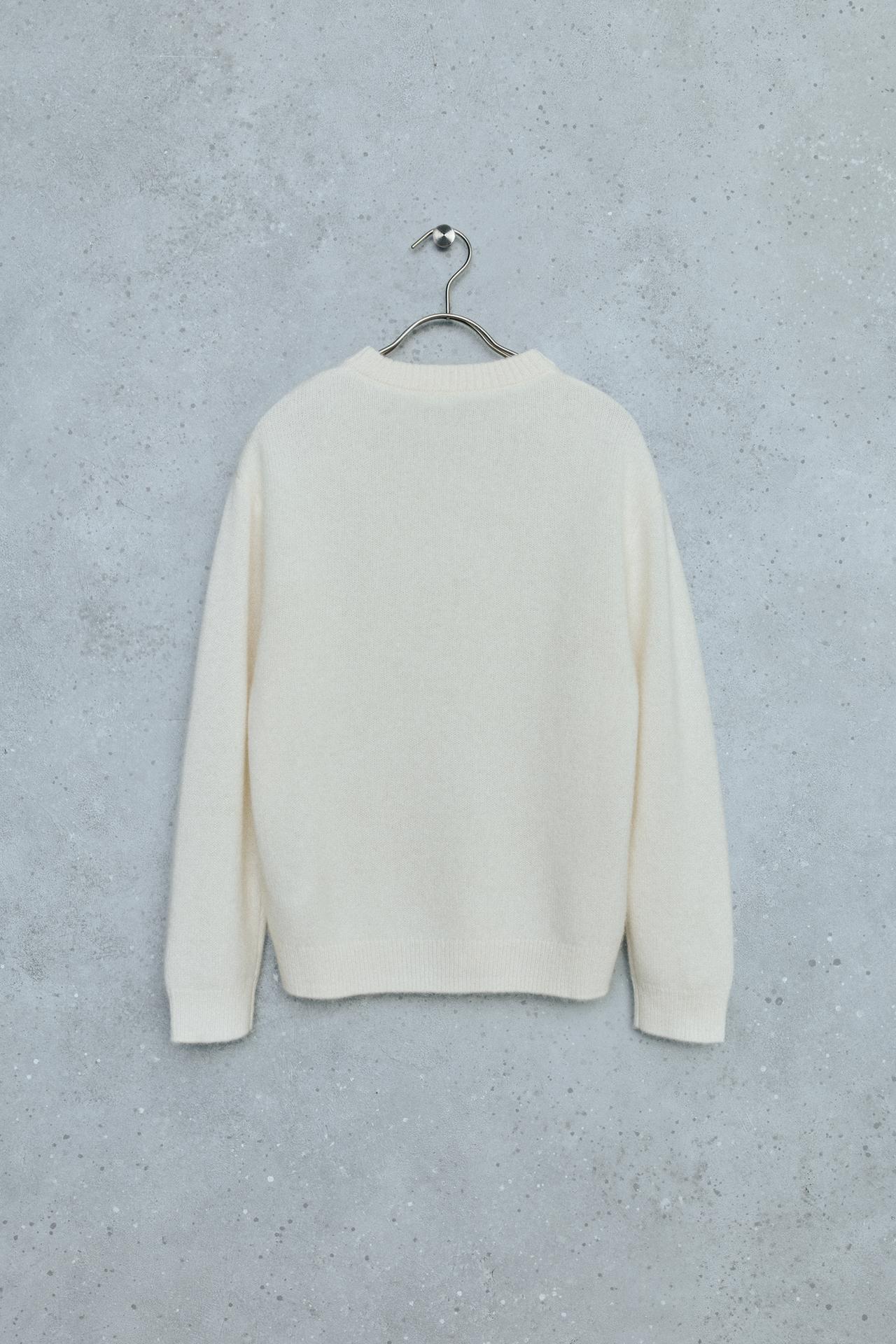 STORIESZ - 100% CASHMERE KNIT SWEATER — Ecru