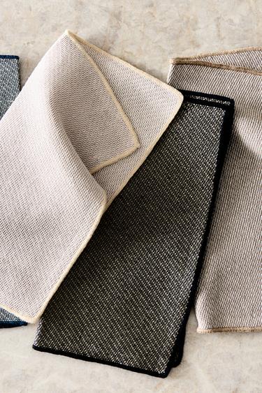 WAFFLE-KNIT CLOTH (SET OF 4) - Blue by Zara