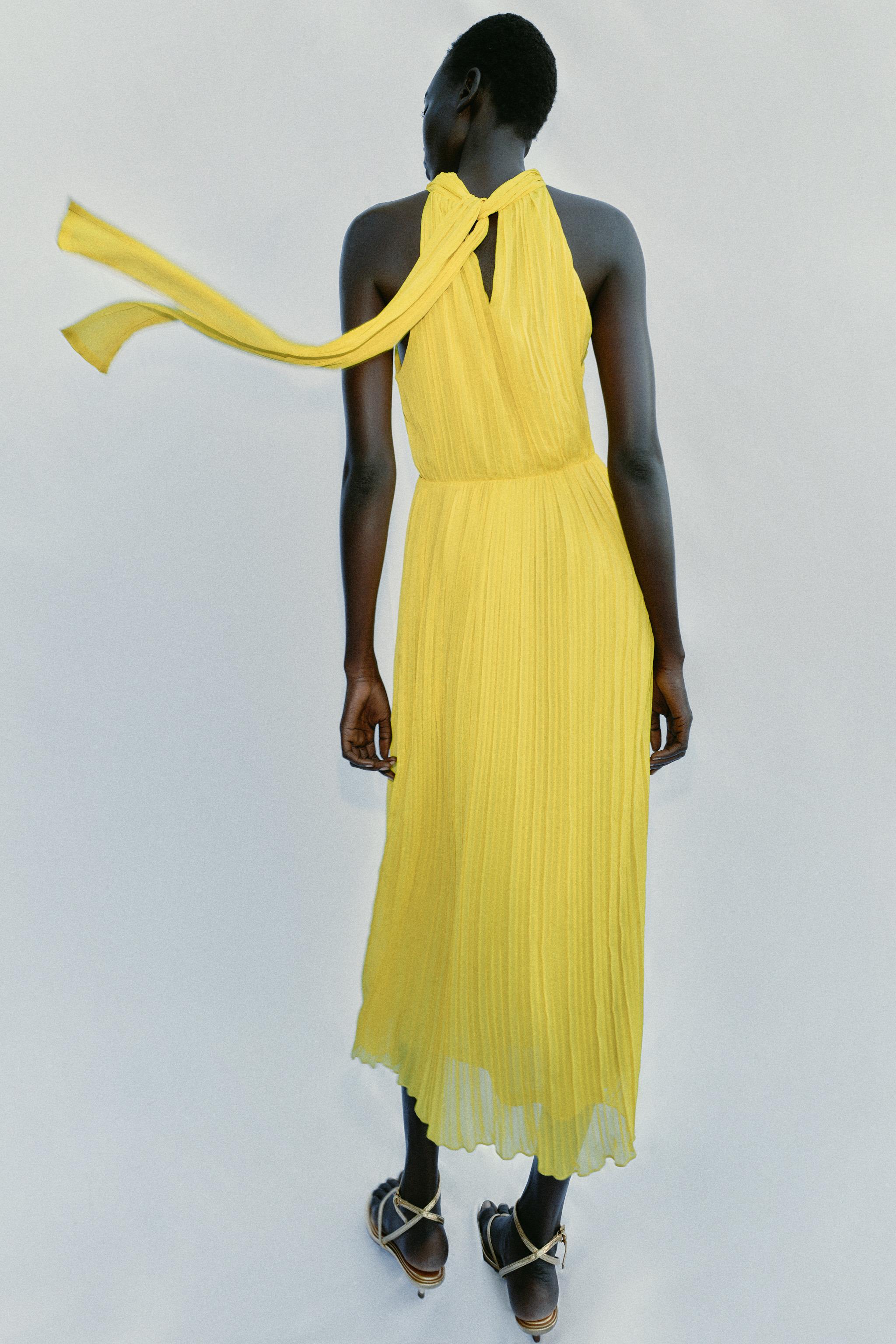 PLEATED MIDI DRESS
