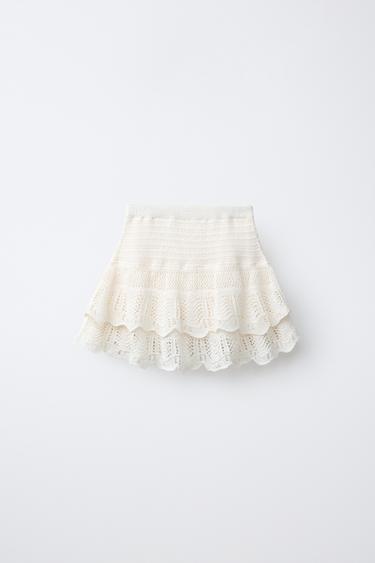 JUPE BRODÉE - Blanc cassé de Zara - Image 1