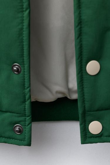 EMBROIDERED VARSITY BOMBER JACKET - Green by Zara - Image 6