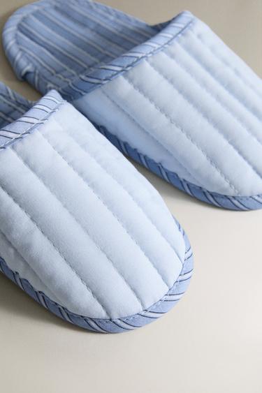 CHILDREN'S STRIPED MULE SLIPPERS - Blue by Zara - Image 1