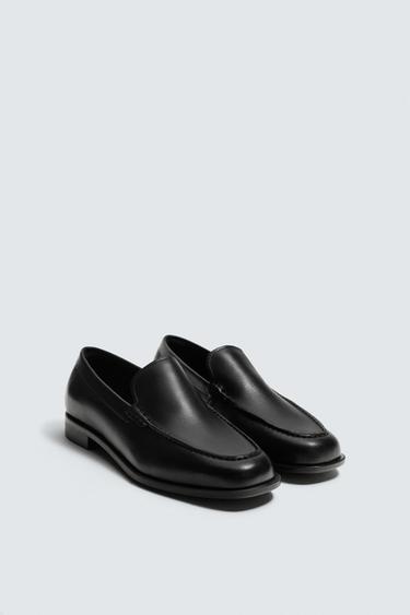 SMART LEATHER LOAFERS - Black by Zara