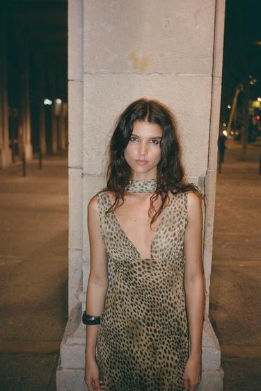 ANIMAL PRINT FOULARD DRESS - Leopard by Zara - Image 1