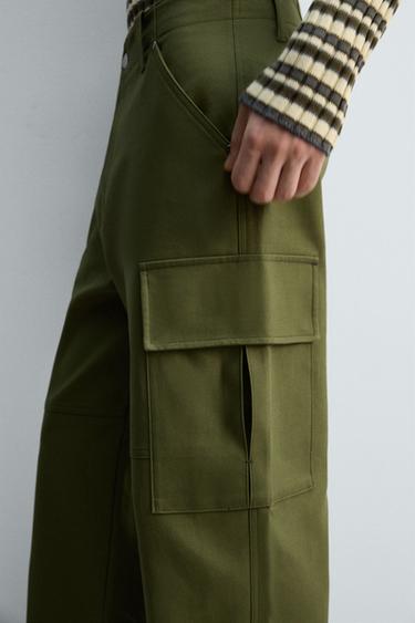 PANTALON CARGO COUPE DÉCONTRACTÉE - Kaki de Zara - Image 6