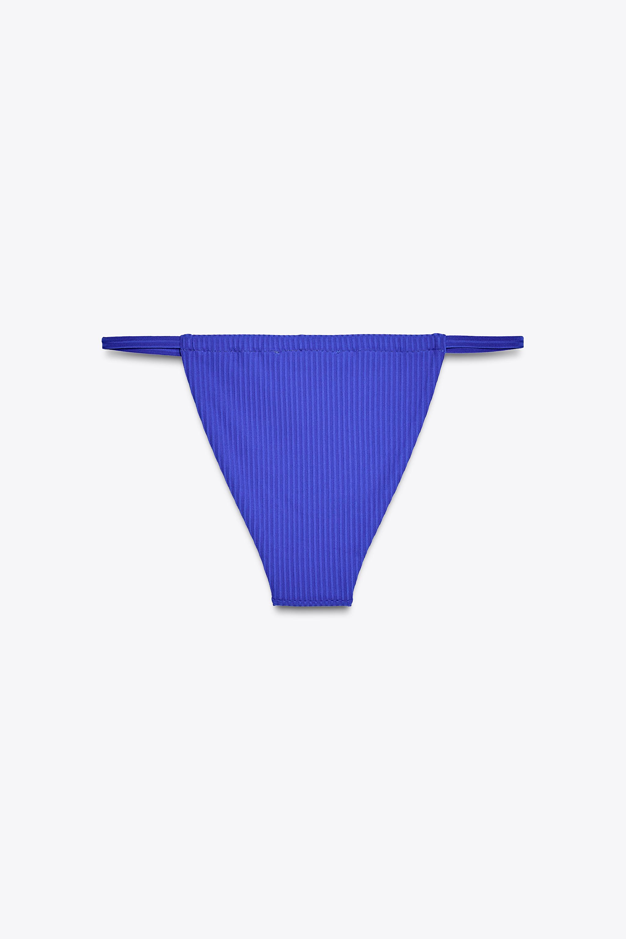 ZARA リブ編みストリングビキニボトム 0167/058 リブ編みストリングビキニボトム - 濃青 | ZARA Japan / 日本