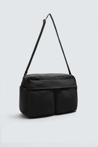 MULTI-POCKET NYLON CROSSBODY BAG - Black by Zara - Image 1