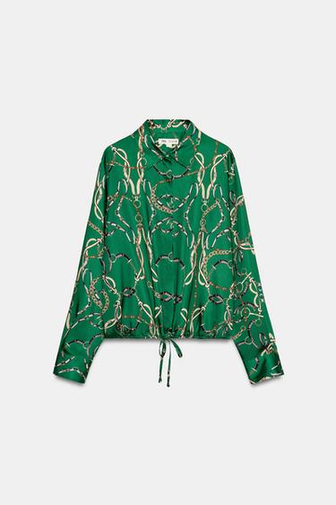 CAMISA ESTAMPADA ZW COLLECTION - Verde de Zara