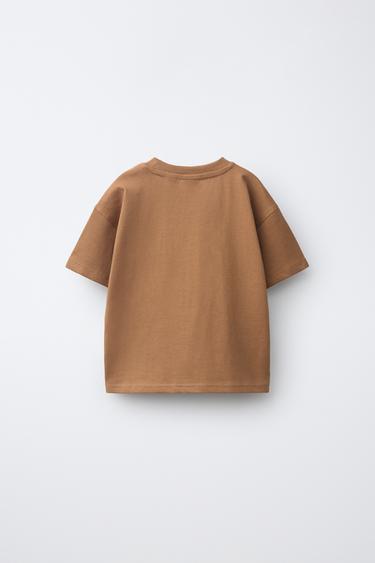 TEXT PRINT T-SHIRT — Light brown 2