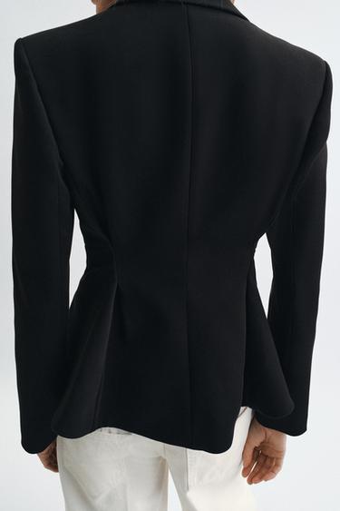 ZW COLLECTION TEXTURED PEPLUM BLAZER - Black by Zara - Image 2