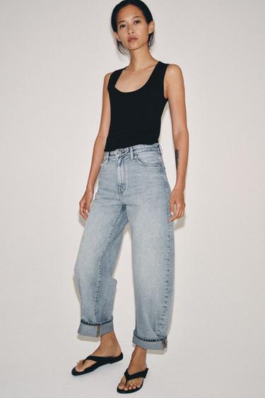 ZW COLLECTION BALLONJEANS MED MEDIUM TALJE - blå fra Zara