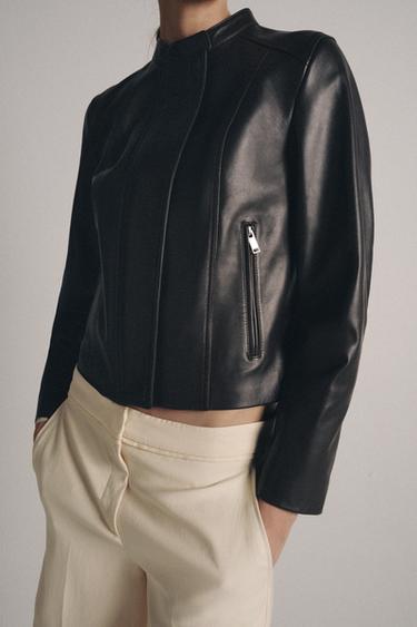 VESTE 100 % CUIR ZW COLLECTION LIMITED EDITION - Marron foncé de Zara - Image 3