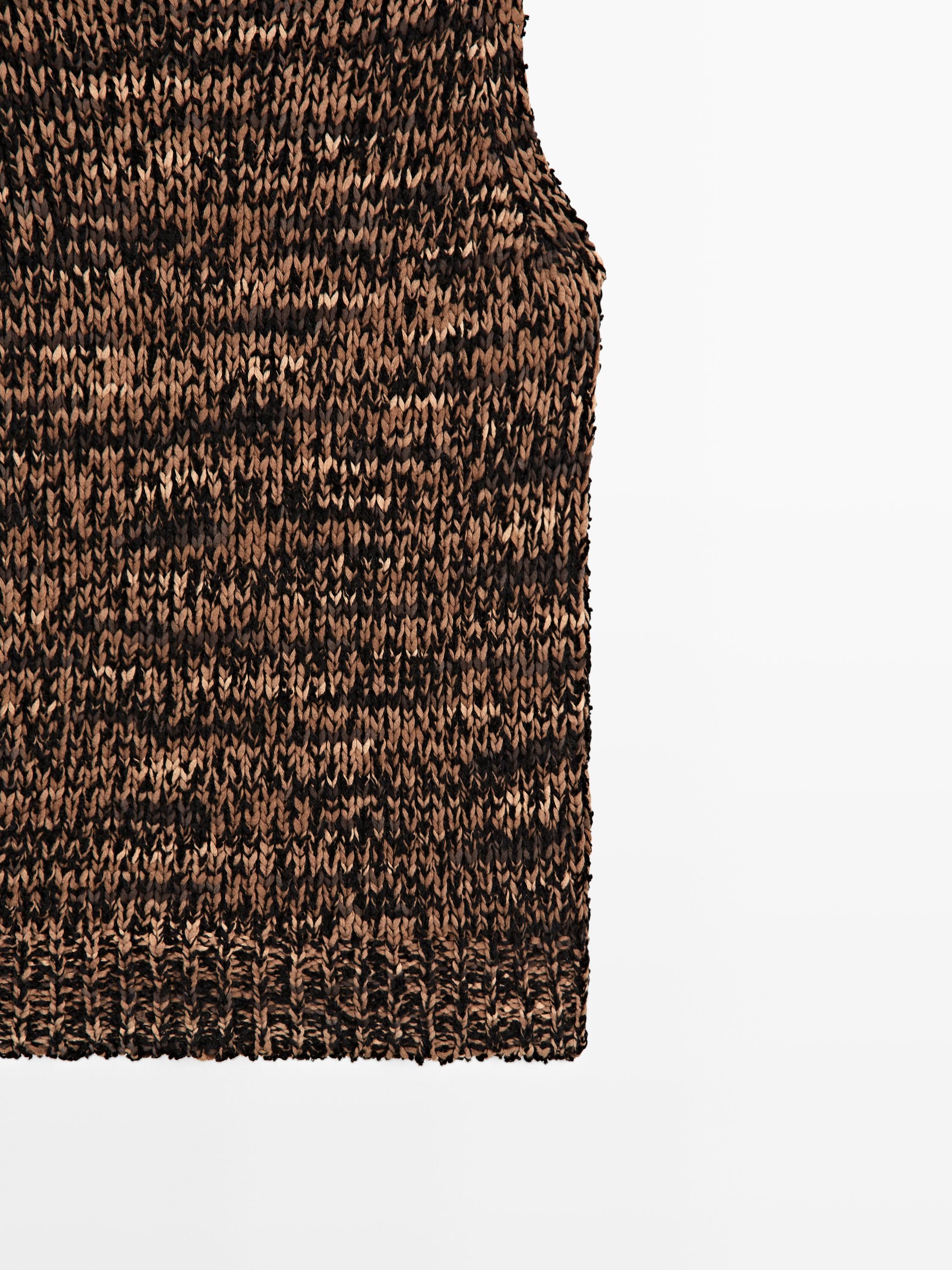 Flecked knit halter top