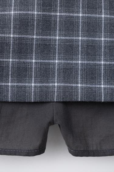 CHECK BERMUDA SKORT WITH BELT - Pearl grey by Zara - Image 3