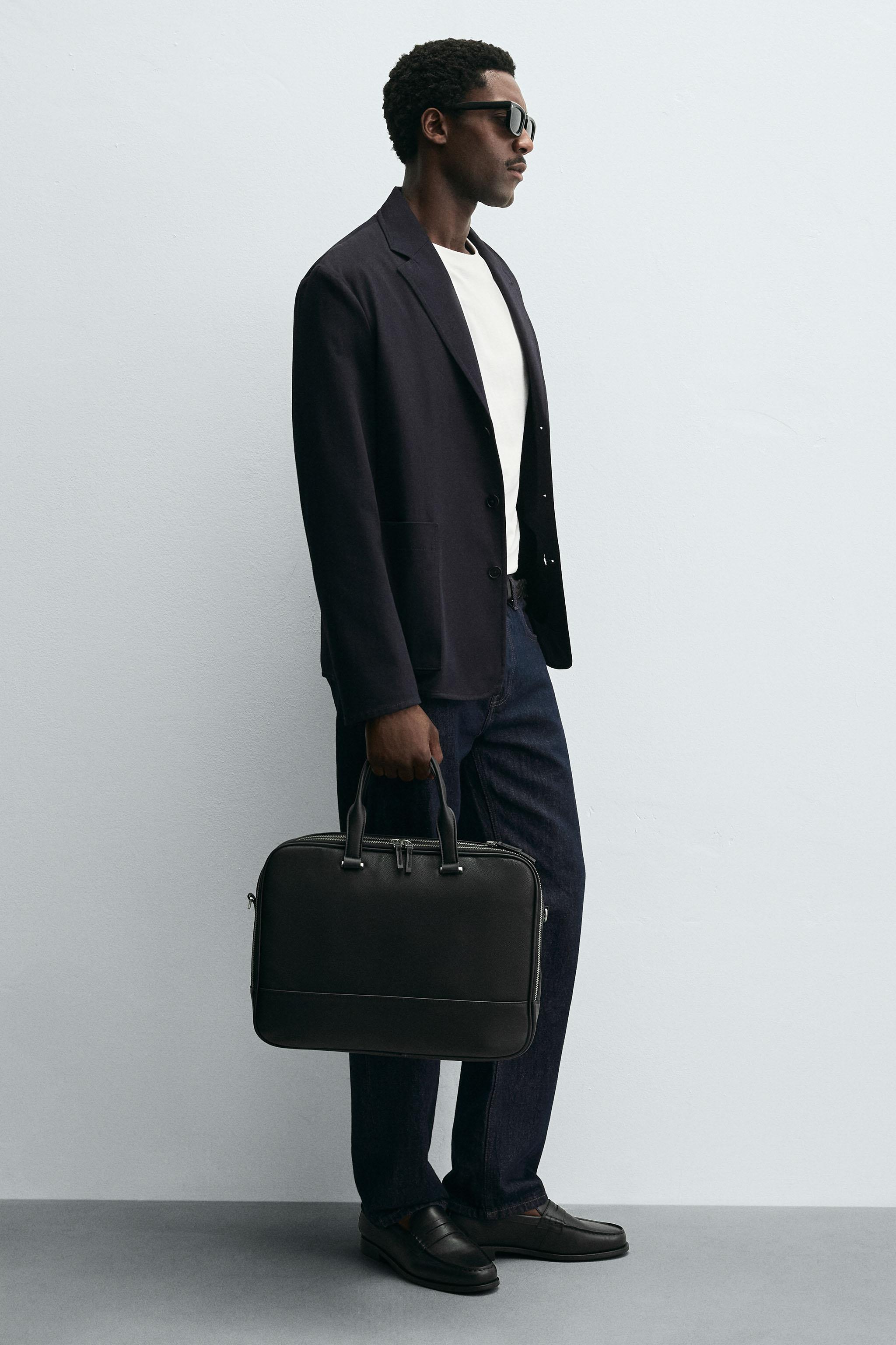 【ZARA】レザーブリーフケース ブラック | 3401/520/800 LEATHER BRIEFCASE - Black | ZARA United States